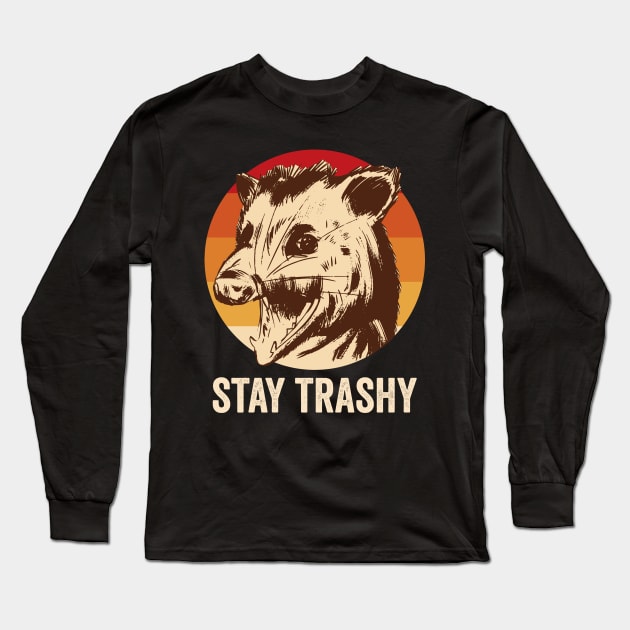 Stay Trashy Opossum Long Sleeve T-Shirt by Visual Vibes